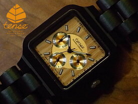 テンス 【tense】 日本公式ショップ 木製腕時計 メンズ ウォッチ スクエアモデル No.111 ダークサンダルウッド ギフトにも隠れた人気を誇る 天然木の木目が美しい 軽量 木製 腕時計 【日本総輸入元のメンテナンス保証付】