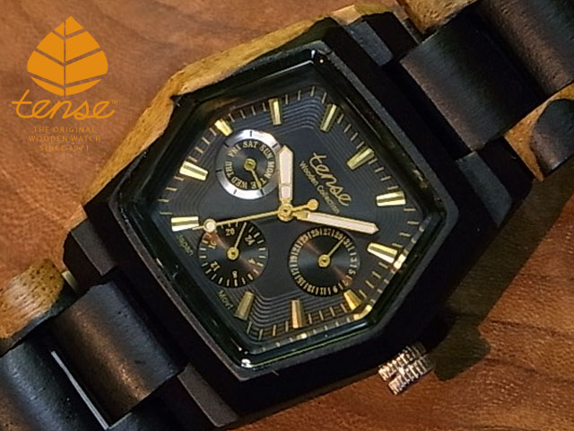 テンス 日本公式ショップ  木製腕時計 <br>メンズ ウオッチ <br>ヘキサゴンモデル No.51-N <br>インレイドサンダルウッド <br>贈り物 にも隠れた人気を誇る  天然木の木目が美しい 軽量 木製 腕時計 <br><br>