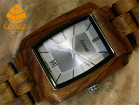 テンス 【tense】 日本公式ショップ 木製腕時計 メンズ ウォッチ トノー V モデル No.510 チークウッド ギフトにも隠れた人気を誇る 天然木の木目が美しい 軽量 木製 腕時計 【日本総輸入元のメンテナンス保証付】
