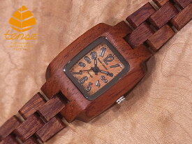 テンス 【tense】 日本公式ショップ 木製腕時計 レディース ウォッチ プチトノーモデル No.322 アフリカンローズウッド ギフトにも隠れた人気を誇る ナチュラルな木目が美しい 軽量 木製 腕時計 【日本総輸入元のメンテナンス保証付】