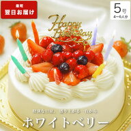 【高評価★4.6】＼特別に盛り上がる／ ホワイトベリー 5号 誕生日ケーキ バースデーケーキ birthday cake…