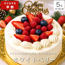 【早割ポイント12倍10/15まで】クリスマスケーキ 2026 送料無料 クリスマス ギフト プレゼント お取り寄せ 苺 生クリーム ショートケーキ ホールケーキ 大人 子供 インスタ映え かわいい びっくり サプライズ 解凍12時間【ホワイトベリー 5号 4-6人分】