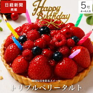 【日経新聞掲載】＼ フルーツたっぷり ／トリプル ベリー タルト 5号 誕生日ケーキ バースデーケーキ bir…