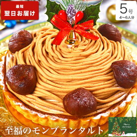 クリスマスケーキ 2025 送料無料 クリスマス ギフト プレゼント お取り寄せ モンブラン タルト 大人 子供 インスタ映え かわいい びっくり サプライズ 冷凍 解凍8時間【至福の モンブラン タルト 5号 4-6人分】