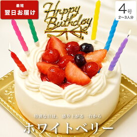 誕生日ケーキ バースデーケーキ 送料無料 大人 子供 インスタ映え かわいい びっくり サプライズ 誕生日 プレゼント ギフト ショートケーキ いちご 冷凍 解凍12時間【ホワイトベリー 4号 2-3人分】