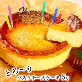 誕生日 ケーキ チーズケーキ バースデーケーキ 送料無料 バスク 大人 子供 インスタ映え かわいい びっくり サプライズ 誕生日 プレゼント ギフト 冷凍 解凍8時間【バスクチーズケーキ 5号 6-8カット】