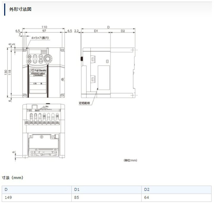 楽天市場 新品 単相0v入力三相0v 富士電機インバーター コンパクト形 1 5kw Frenic Miniシリーズ Frn1 5c2s 7j 有限会社天翔電源製作所