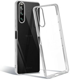 Xperia10iiiケースクリアxperia10iiiliteSO-52BSOG04エスクペリア10IIIカバーTPU透明薄型軽量スマホケース耐衝撃メッキ加工ソフトケース人気透明ケース(シルバー)