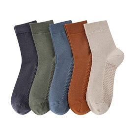 [Yazon]靴下メンズ夏メッシュビジネスソックス薄手綿蒸れない涼しい靴下夏用クルーソックススポーツくつしたおしゃれ春夏紳士カジュアルソックス24-27cm通気吸汗くつ下ギフト