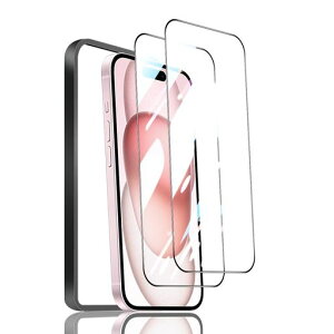 対応iPhone15フィルムガイド枠付き【2*iPhone15ガラスフィルム+1*iPhone15ガイド枠付き】表面硬度9Hアイフォン15強化ガラスいpほね15用保護フィルム高透過率飛散防止高感度タッチ気泡防止