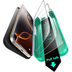 ESR��phone16pro�ی�t�B�����y3�b�Ŋ����E50kg�ϏՌ��z9H�����K���X�t�B�����\�t���Ȏ����z���������oiPhone16Pro�K���X�t�B��������/�C�A�����z�R���t���[�����K���X�w��h�~�R���K�i�̔�U�c