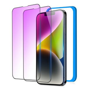�y�u���[���C�g�J�b�g�z iPhone14Plus / iPhone13ProMax �p �K���X�t�B���� �u���[���C�g �A�C�t�H��14�v���X/13�v���}�b�N�X �Ή� �t�B���� �t�� �ی� �����K���X