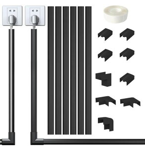 配線カバーモール配線隠しカバーコードプロテクターケーブルカバーモール電線ケーブルカバーケーインストールが簡単(ブラック6本セット40*1.5*0.9CM)