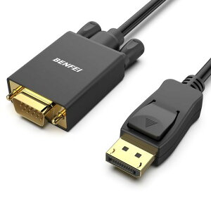 BENFEI1.8mDisplayPorttoVGA(D-Sub)�P�[�u��(�I�X-�I�X)�A�P����DisplayPort�R���s���[�^-VGA(D-Sub)���j�^�[�A�_�v�^�[1080P@60Hz�I�X-