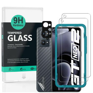 Ibywind �Ή� Realme GT Neo 3T/GT Neo 2/GT 2 5G�K���X�t�B���� 2 ���ی�t�B���� �K�C�h�g�t�� �����Y�J�o�[(1��)�w�ʃV�[�g(1��) ���菝�h�~�ϏՌ��d�x