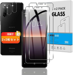 �y2+2���Z�b�g�z�Ή�Xperia10IISO-41A/SOV43�K���X�t�B����+�J�����t�B�����y���{���Ɏq�d�x9H�z�G�N�X�y���A10IISO-41A/SOV43�p�t�B���������K���X�t���ی�t�B����3D