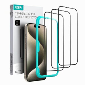 ESR iPhone 15 Pro Max �K���X�t�B���� �����K���X�ی�t�B���� �K�C�h�g�t�� 3���Z�b�g 2.5D�J�[�u�G�b�W �t���J�o�[ �ČRMIL�K�i�̕ی� ���ɋ��� iPhone15 Pro Max �t�B����(6.7 �C���`)