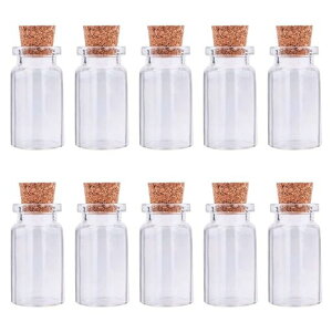 PandaHall小瓶ガラスコルクミニボトル10本ガラス小瓶ミニチュアボトルガラス瓶コルクビンブレスレット・装飾品・インテリア・室内飾り物・小物入れ・オブジェ・置物可愛いアクセサリー…