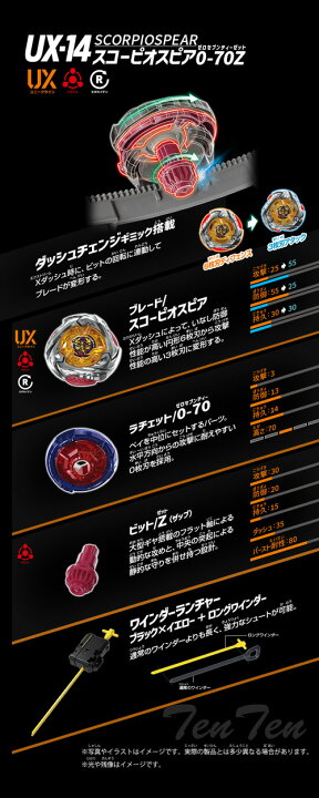 楽天市場】BEYBLADE X UX-14 スターター スコーピオスピア0-70Z 【即納 