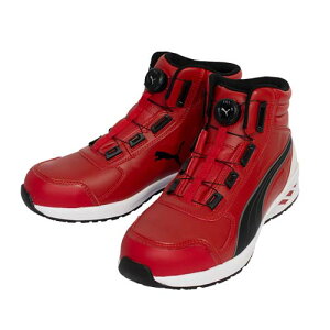 安全靴 プーマ PUMA RIDER 2.0 レッド×ブラック DISK MID 63.358.0 25.0〜28.0cm ファイバー先芯 ダイヤル