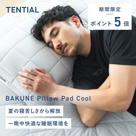 ＼7/11 1:59までポイント5倍／【TENTIAL公式】BAKUNE Pillow Pad 2P Cool 夏用枕カバー 2点セット テンシャル バクネ ピローパッド 洗える 寝具 調温 除湿 プレゼント 母の日 父の日 ギフト アイスグレー ベージュ サックスブルー