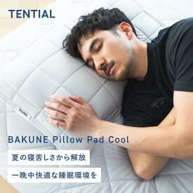 【TENTIAL公式】BAKUNE Pillow Pad 2P Cool 夏用枕カバー 2点セット テンシャル バクネ ピローパッド 洗える 寝具 調温 除湿 プレゼント 母の日 父の日 ギフト アイスグレー ベージュ サックスブルー