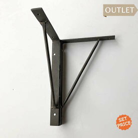 【OUTLET】 木製テーブル脚制作用 アイアン2方向ブラケット金具 4点セット / DIY 鉄 グレー(IFN-65P)