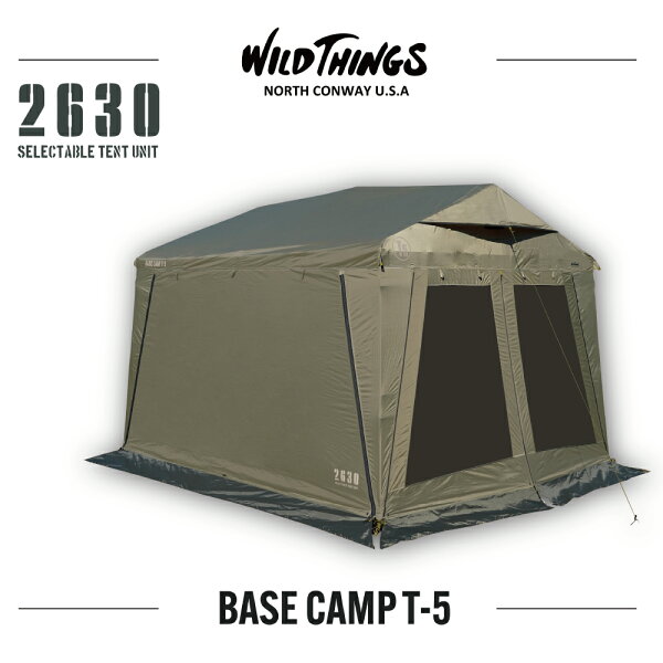 【9/11(金)9:59まで5%OFFクーポン対象】【無料名入れサービス】WILDTHINGS 【公式】ロッジ型テントBASE CAMP T-5 ワイルドシングス タープ テント 大型 シェルター ベース キャンプ  ロッジ 災害 ミリタリー 四駆 軍幕 軍用テント