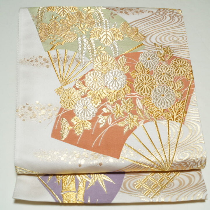 新品】本金箔 西陣織 袋帯 更紗唐花 パーティ うるわし 結婚式 留袖