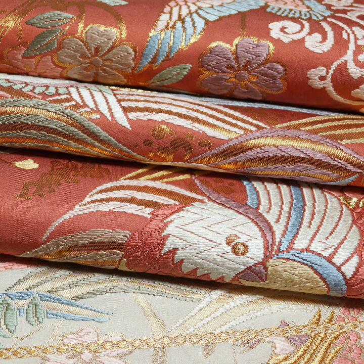 楽天市場】未使用品 袋帯 振袖用 リサイクル 花鳥模様 唐織 金糸  
