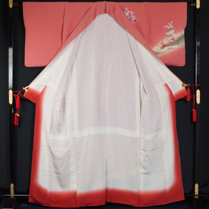 楽天市場】着物セット 付下げ訪問着・袋帯 2点 セット 御所車に姫模様 