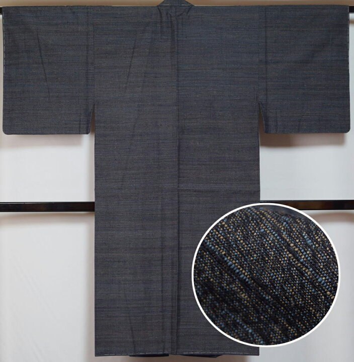 楽天市場】男着物 結城紬 未使用品 奥順 はたおり娘 Sサイズ 紺・黄唐 