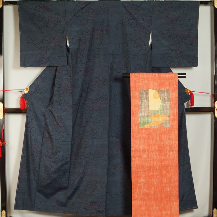 紗紬 正絹 夏着物 200N 名古屋帯 夏帯 正絹 2点セット （楽天市場】絽  