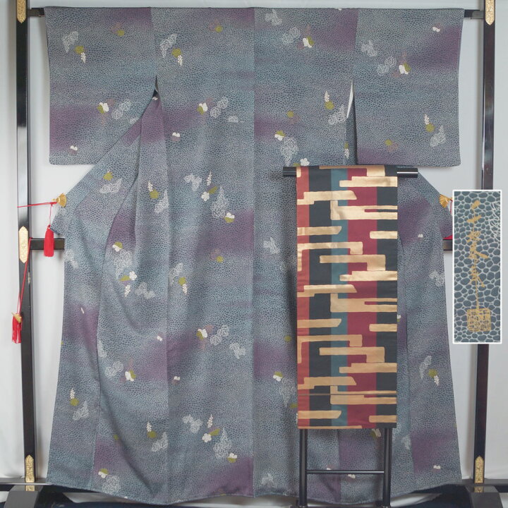 楽天市場】着物セット 千地泰弘 小紋・名古屋帯 2点 セット 水面に 