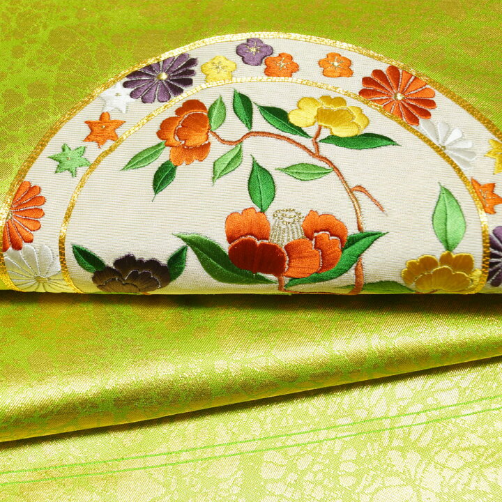 楽天市場】名古屋帯 未使用品 丸紋に春秋模様 刺繍 セミフォーマル 