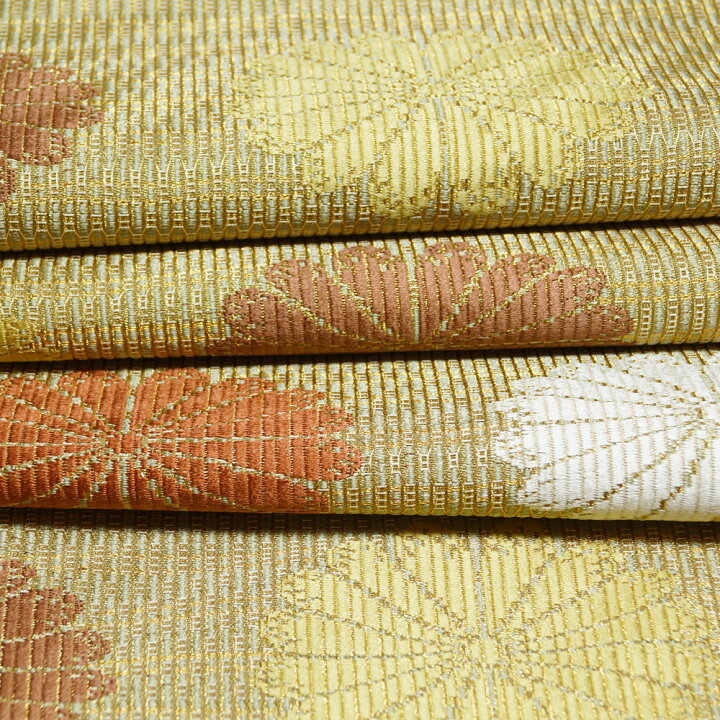 楽天市場】袋帯 未使用品 本場筑前 博多織 菊花模様 金糸 六通柄 証紙 