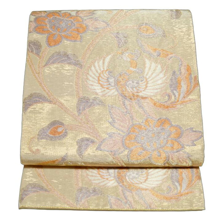 楽天市場】袋帯 未使用品 鳳凰に唐花模様 金通し 六通柄 金色系 【送料 