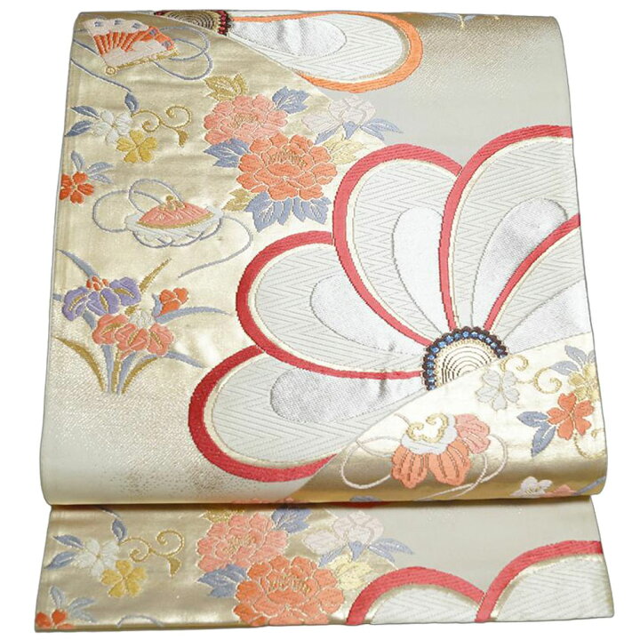 レンガ】 梅の花柄帯 金糸帯 帯 振袖用帯 金色系帯 名古屋