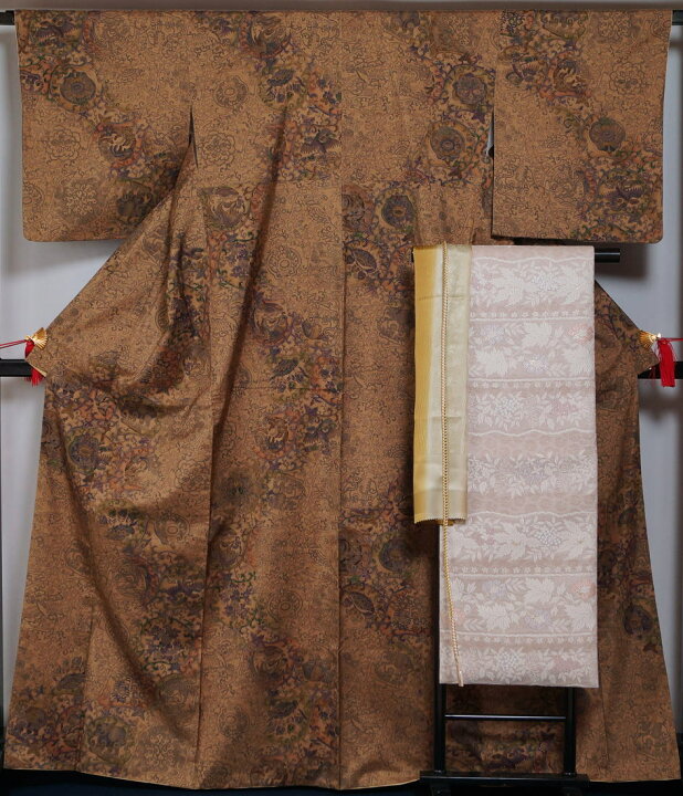 楽天市場】着物セット 前田仁仙 牛首紬と新品名古屋帯、帯揚げ、帯〆 