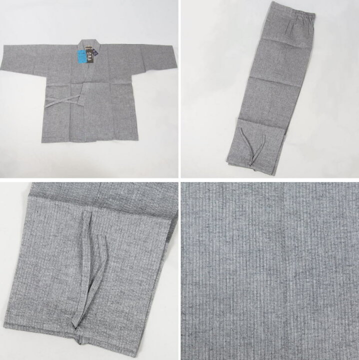 楽天市場】作務衣 新品 綿麻 しじら織 日本製 グレー M・L・LL 