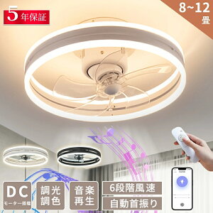 【爆売り★2025新発売★音楽再生】シーリングファンライト LED シーリングファン DCモーター ファン付き照明 おしゃれ 北欧 調光調色 8畳 10畳 12畳 音楽再生 APP対応 首振り 風量調節 シーリン