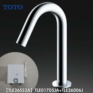 ● 【セット商品】TOTO 水栓金具【TLE26SS2A】(TLE01705JA+TLE26006J)アクアオート 台付自動水栓 Sサイズ コンテンポラリタイプ AC100Vタイプ サーモスタット混合水栓〔HC〕