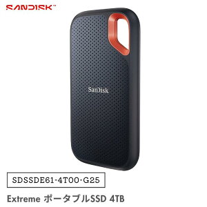���ySS����PT2�{�zSanDisk 4TB Extreme Portable SSD SDSSDE61-4T00-G25 Up to 1050MB/s - USB-C USB 3.2 Gen 2 - External Solid State Drive �T���f�B�X�N