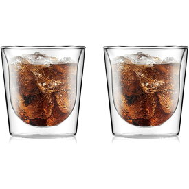 ●【マラソン期間PT2倍】 BODUM ボダム グラス コップ タンブラー SKAL スカル ダブルウォール グラス 200ml 2個セット 保温保冷性 二重構造 耐熱ガラス 電子レンジ可 オーブン可 食洗器可 冷凍庫可 10593-10 キッチングッズ 正規販売店 ギフト プレゼント