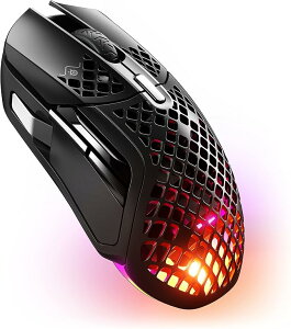 �� SteelSeries �Q�[�~���O�}�E�X ���� ���C�����X Aerox 5 Wireless ���y�� 9�{�^�� �������� �h�H�h�o IP54�K�i �}���[�d �����Ԏg�p�\ TRUEMOVE AIR�Z���T�[���� 62406 �u���b�N