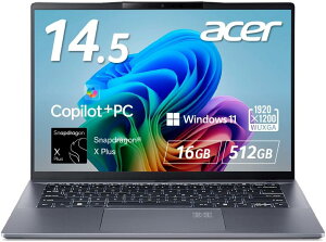 �� Acer �m�[�g�p�\�R�� SFG14-01-A56YA Swift Go 14 AI Snapdragon X Plus 16GB�������[ 512 SSD 14.5�C���` WUXGA IPS ����� Windows 11 1.34kg 28���ԋ쓮 ��F�؃J���� �w��F�� Copilot�L�[���� Copilot+ PC �X�`�[���O���C