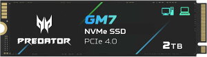 �� Acer Predator M.2 SSD 2TB GM7 NVMe2.0 2280 PCIe Gen4×4 ����SSD ���ϋv 3D NAND TLC PS5/PS5 Pro����m�F�ς� �A�Z�v���f�^�[