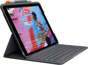 �� Logicool iPad 10.2 �C���` �Ή� �L�[�{�[�h��̌^ iK1055BK �O���t�@�C�g SLIM FOLIO ���^ Bluetooth �P�[�X ���W�N�[��