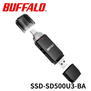 �� BUFFALO �O�t��SSD SSD-SD500U3-BA �u���b�N 500GB �o�b�t�@���[
