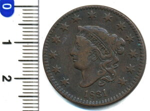 アメリカ 1セント(コロネット) 1831 VF 【寺島コイン】